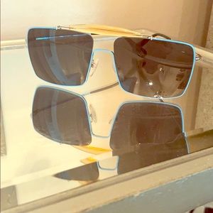 Funky Baby Blue Prada Wire Rim Sunglasses